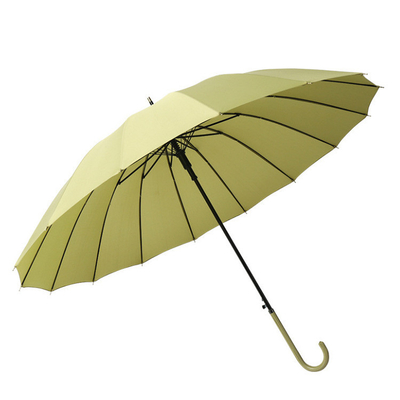 Minimalism Style Leather Handle 16 Bone Double Weather Umbrella for Advertising Gift