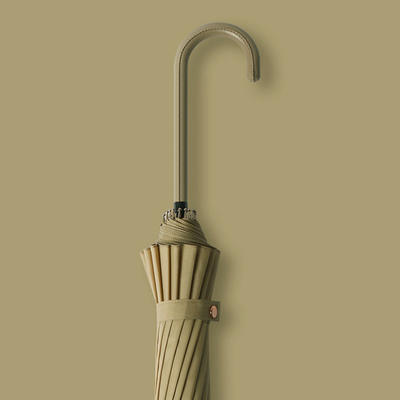 Minimalism Style Leather Handle 16 Bone Double Weather Umbrella for Advertising Gift