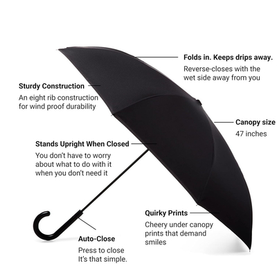 Reverse Umbrella Inside Full Digital Printing Custom Logo for Back to School Occasion
