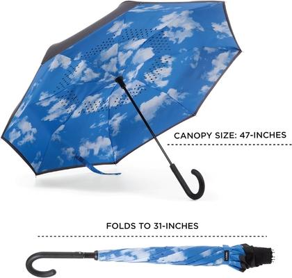 Reverse Umbrella Inside Full Digital Printing Custom Logo for Back to School Occasion