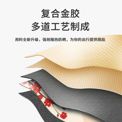 190T Pongee Three Fold Manual Sun Umbrella for UV Protection and Printing Advertising Logo