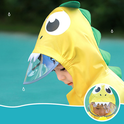 Kindergarten Baby Rain Gear featuring Cartoon Dinosaur Print for Outdoor Activities