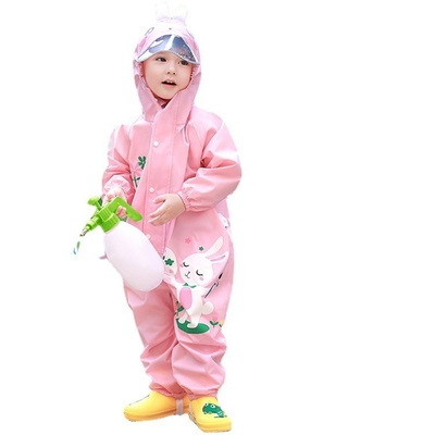 Kindergarten Baby Rain Gear featuring Cartoon Dinosaur Print for Outdoor Activities