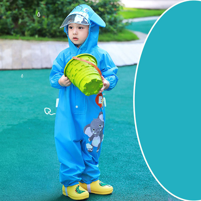 Kindergarten Baby Rain Gear featuring Cartoon Dinosaur Print for Outdoor Activities