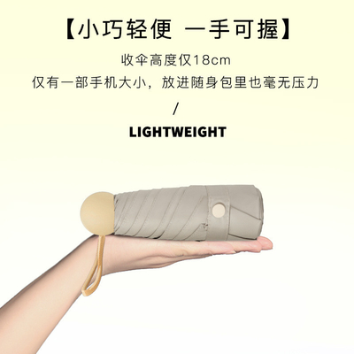 Portable Mini Capsule Pocket Five Folding Umbrella Vinyl Sunshade UV Protection AD Printed