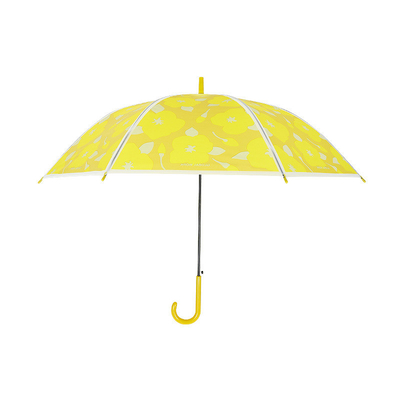 Transparent Frosted Eight-Bone Umbrella Long Handle Straight Automatic Design for Kids