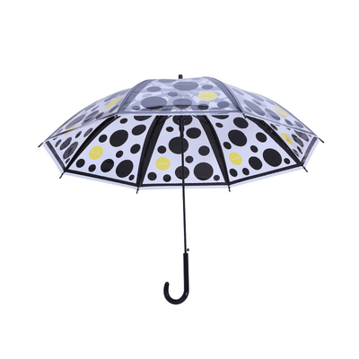 Transparent Frosted Eight-Bone Umbrella Long Handle Straight Automatic Design for Kids