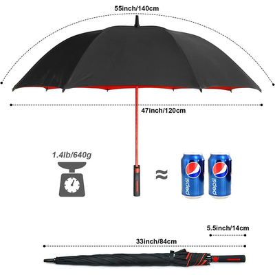 Fiberglass Frame 60-inch All-Fiber Windproof Double-Layer Golf Umbrella for Adults