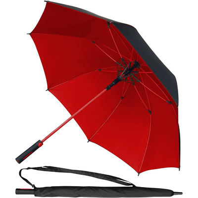Fiberglass Frame 60-inch All-Fiber Windproof Double-Layer Golf Umbrella for Adults