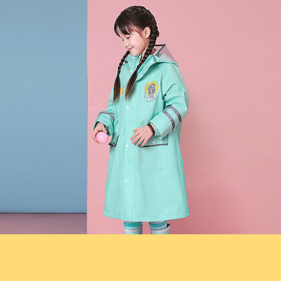 Outdoor Hiking Rain Gear Kids' Polyester Cartoon One-Piece Raincoat with Custom Logo