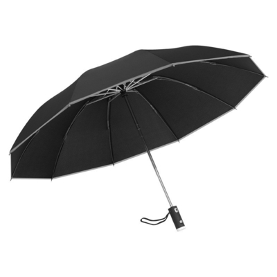 Business Gift Three-folding Umbrella with LED Light and Fully Automatic Function