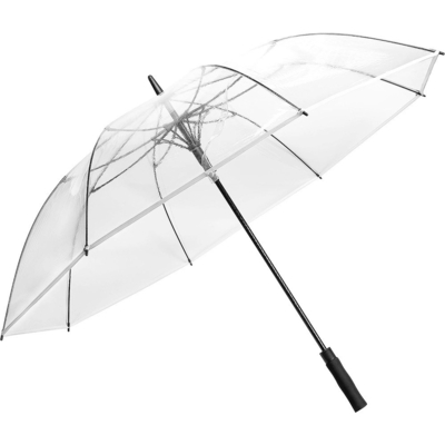 Metal Frame Automatic Long Handle POE Umbrella for Clear and Transparent Rain Coverage