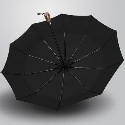 23 Inches Fiberglass Frame Vinyl Umbrella with Auto Open and Wood Handle in Market