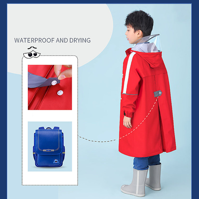2023 Children's Raincoats Boys' Primary School Waterproof Clothing with Bag and Poncho