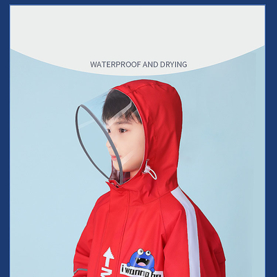 2023 Children's Raincoats Boys' Primary School Waterproof Clothing with Bag and Poncho