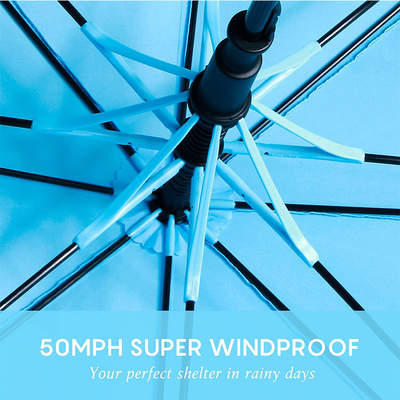 Full Fiber Customized Integrated Bending Handle Golf Umbrella Automatic Open Advertising