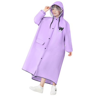 Outdoor Activity Hiking Raincoat School Trip Poncho with Zipper and Reflective Strip