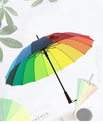 Bank and Insurance Stall Gift Red 16 Bone Straight Rod Umbrella with Ponegee Fabric
