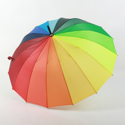 Bank and Insurance Stall Gift Red 16 Bone Straight Rod Umbrella with Ponegee Fabric
