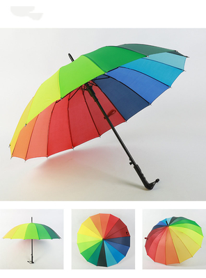 Bank and Insurance Stall Gift Red 16 Bone Straight Rod Umbrella with Ponegee Fabric