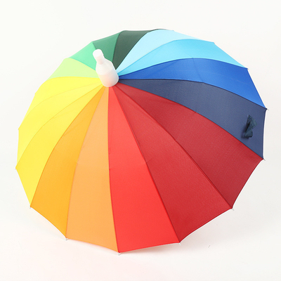 Bank and Insurance Stall Gift Red 16 Bone Straight Rod Umbrella with Ponegee Fabric