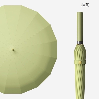 190T Nylon Fabric 16k Straight Umbrella Automatic Long Handle Ideal for Men and Women
