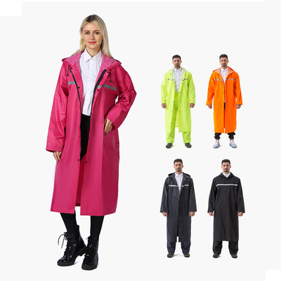 Men and Women Labor Protection Oxford Cloth Long Reflective Raincoat with Custom Logo