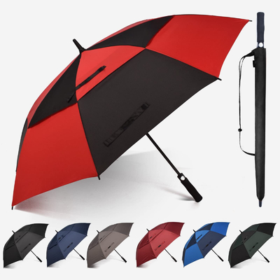 Customized Logo 8-Bone Automatic Double-Layer Golf Men's Umbrella for Stormy Days