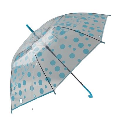 Creative Transparent Umbrella Plastic Handle Straight Pole Automatic Advertising Gift