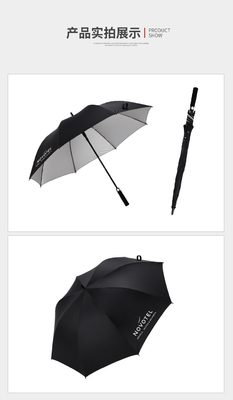 Custom Gift Straight Silver Glue Umbrella with Semi-automatic Open and Open Diameter 90cm