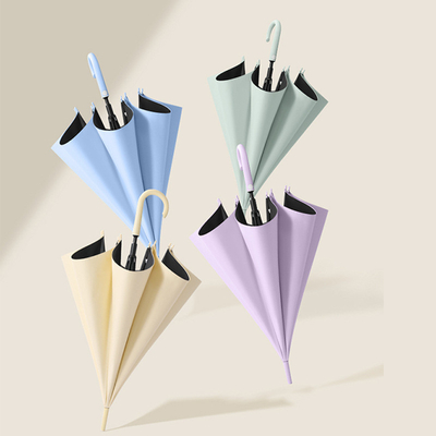Simple and Practical Customized 190T Pongee Fabric Umbrella with Long Handle Design