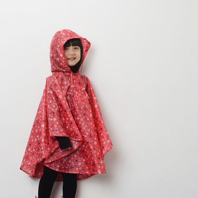 Kindergarten Backpack for Boys and Girls Print Stars Thin Cape Raincoat Polyester