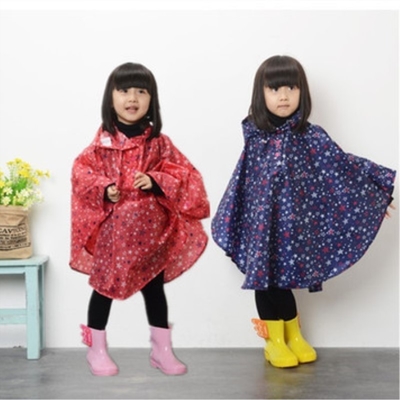 Kindergarten Backpack for Boys and Girls Print Stars Thin Cape Raincoat Polyester