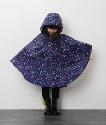 Kindergarten Backpack for Boys and Girls Print Stars Thin Cape Raincoat Polyester