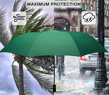 110cm Open Diameter 2 Fold Umbrella with Rubber Straight Handle and Double Fiberglass