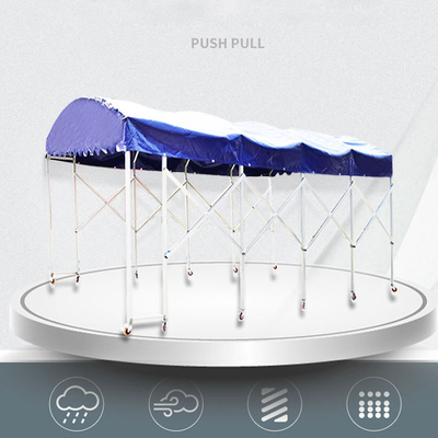 Galvanized Steel Frame Tarpaulin Canopy for Stretching Push and Pull Car Parking Tent