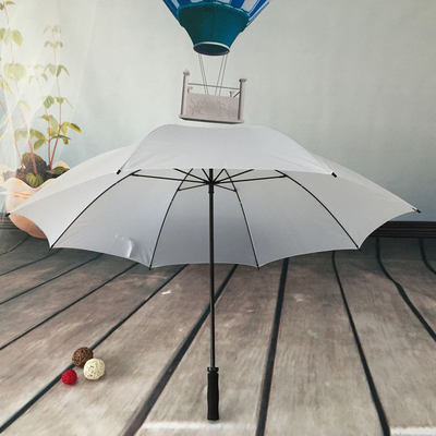 Black Coated Metal Shaft Polyester Long Handle Straight Pole Golf Umbrella for Business