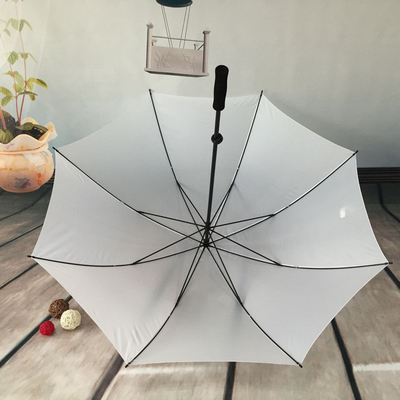 Black Coated Metal Shaft Polyester Long Handle Straight Pole Golf Umbrella for Business