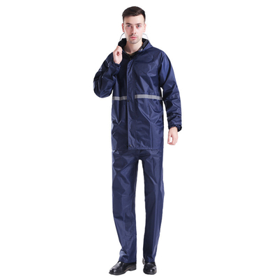Customized Oxford Sanitation Raincoat and Rain Pants Set with Double Thick Reflective Body
