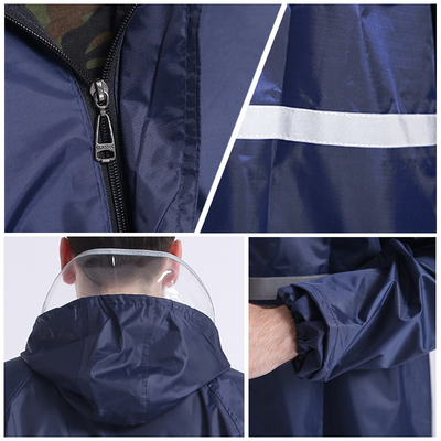 Customized Oxford Sanitation Raincoat and Rain Pants Set with Double Thick Reflective Body