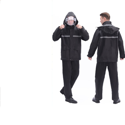 Customized Oxford Sanitation Raincoat and Rain Pants Set with Double Thick Reflective Body