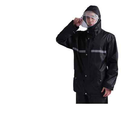 Customized Oxford Sanitation Raincoat and Rain Pants Set with Double Thick Reflective Body
