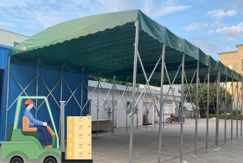 Telescopic Canopy for Large Mobile Push Rapong Site Activities Custom Made Printing