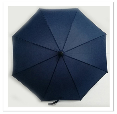 Black Custom Logo Automatic Crutch Umbrella Straight Umbrella with Fiberglass Ribs
