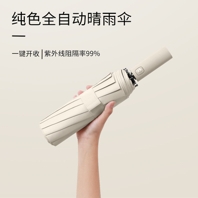 Automatic Folding Umbrella 12k Large Vinyl Sunblock for Sun Protection and Advertising