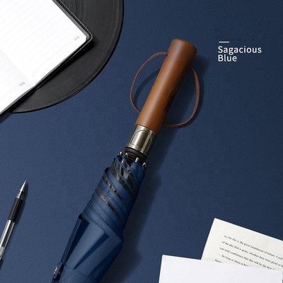 Commercial advertising printing logo gift umbrella gentleman wooden handle 8k 27inch