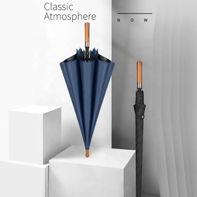 Commercial advertising printing logo gift umbrella gentleman wooden handle 8k 27inch