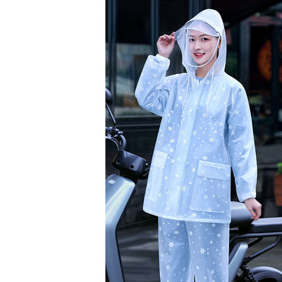 Thickened PVC Fabric Raincoat Rain Pants Suit for Men and Women Custom Logo Printing
