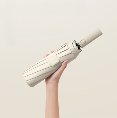 Automatic Folding Sun Umbrella with Dual Purpose Sunshade and Rain Protection Function