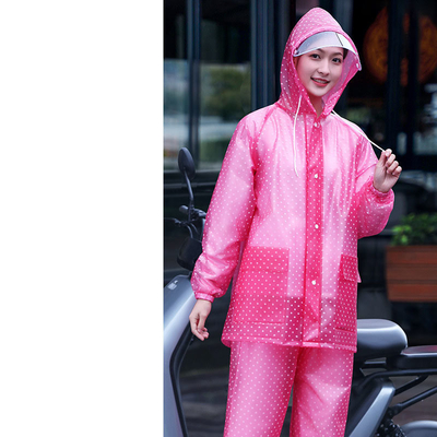 Thickened PVC Fabric Raincoat Rain Pants Suit for Men and Women Custom Logo Printing